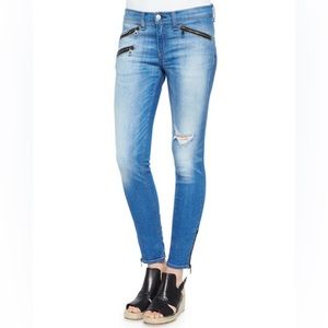 Rag & Bone Kilbowie Ankle Zip Distressed Skinny Jeans/Stretch Leggings 24